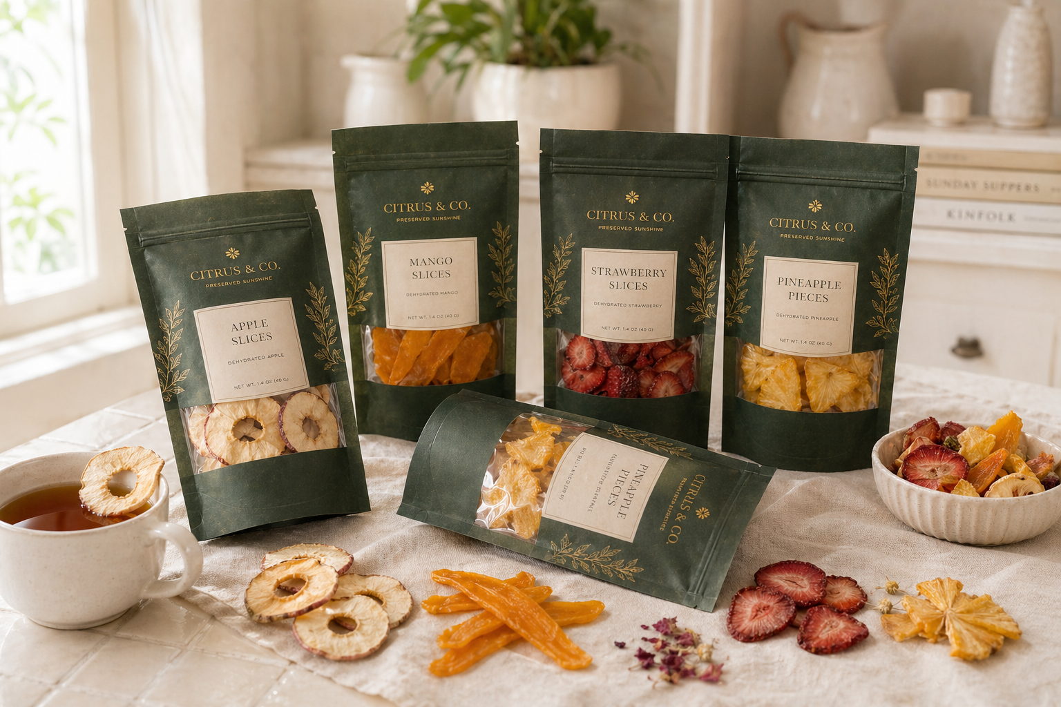 Citrus & Co. beyond-citrus pouches — apple, mango, strawberry and pineapple